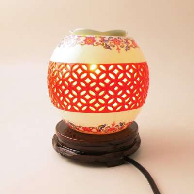 Wood Base Table Lamp Electrical Essential Oil Burner