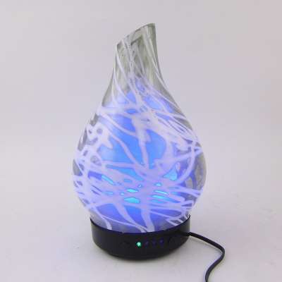 Handcraft Glass Ultrasonic Aromatherapy Diffuser with LED Colorful Night Light Humidifier